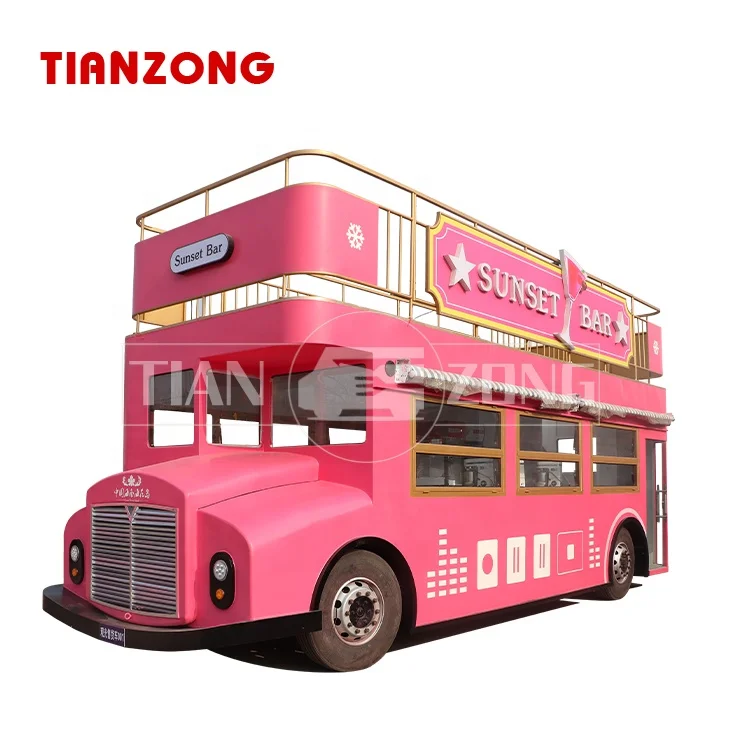 TIANZONG S1 Factory Supply party bus good truck coffee van double layer food cart food truck with CE ISO certification