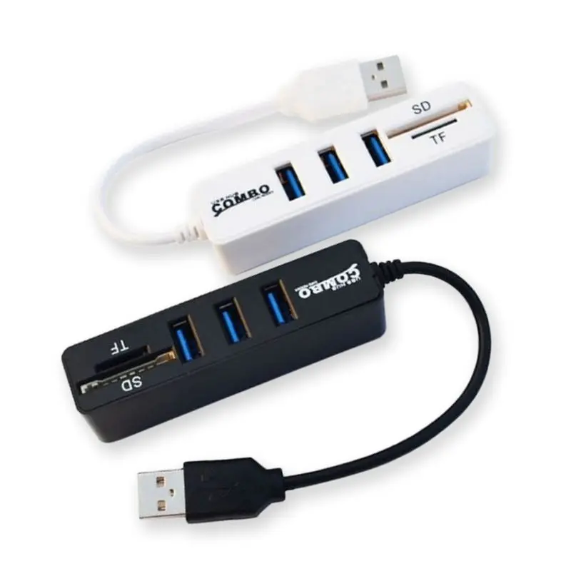 Cable Adapter High Speed Read Write USB 2.0 Device Memory Flash Card 3 IN 1Charging Port USB Extender