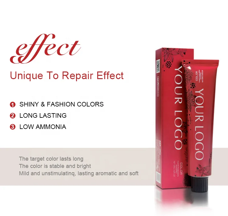 Factory OEM ODM Natural Color Cream 100ml Private Label Permanent Burgundy Red Wine Hair Color Dye for Women