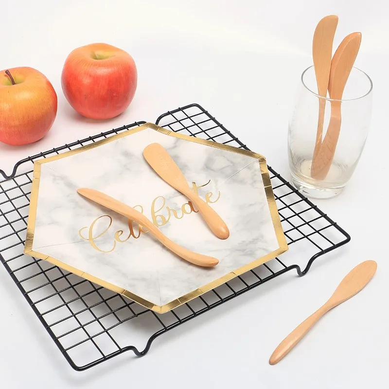 Top sale eco friendly custom logo solid jam salad spatula bread spreader wooden cheese butter knife