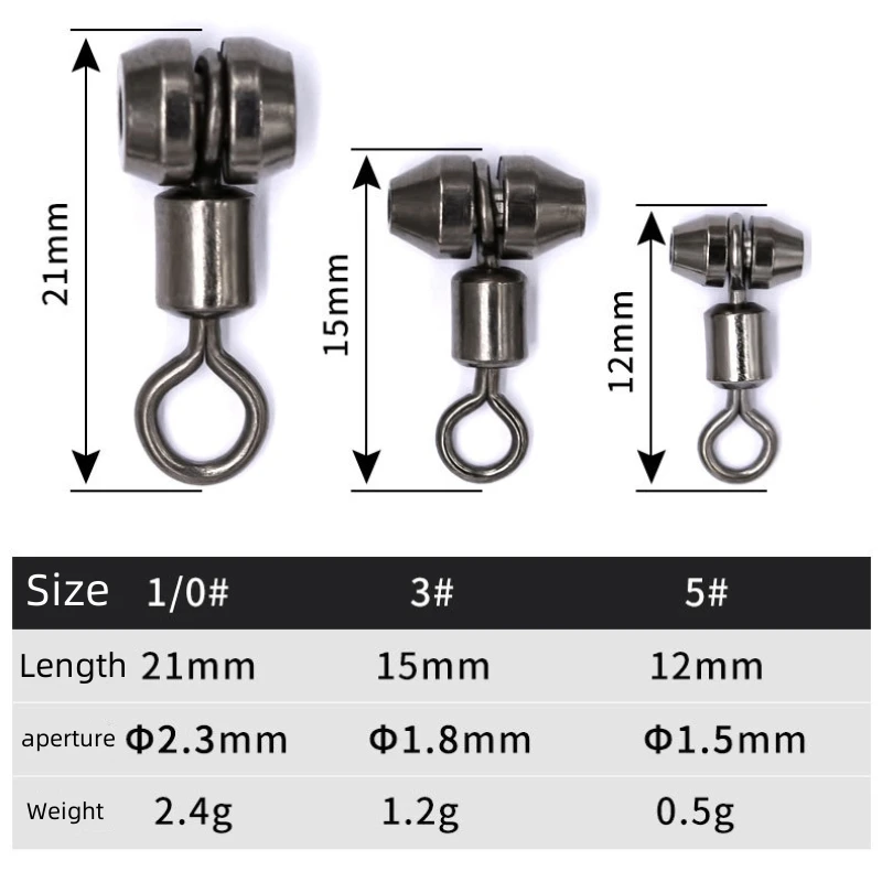 FTK 10pcs/pack Wholesale Fishing Swivel Copper Hammer American style Swivel Fork Fishing Gear Accessories