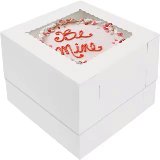 High quality cake packaging box candy paper box Birthday Dessert Containers Collapsible Food Grade Cake Boxes With Window