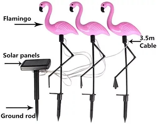 Aolaigle Wholesale Flamingo Yard Decorations Solar Powered Stake Led Lights Outdoor Garden And Pathway 2024 Hot