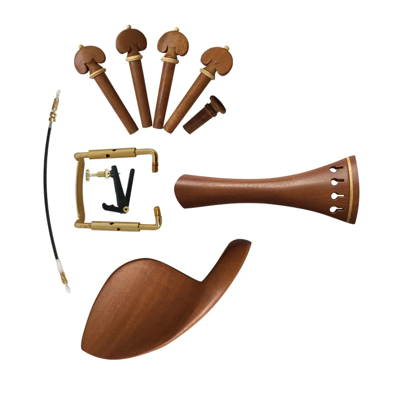 wholesale price boxwood vintage design fully violin string fittings with heart shape tuner VS-06 tailpiece chinrest pegs