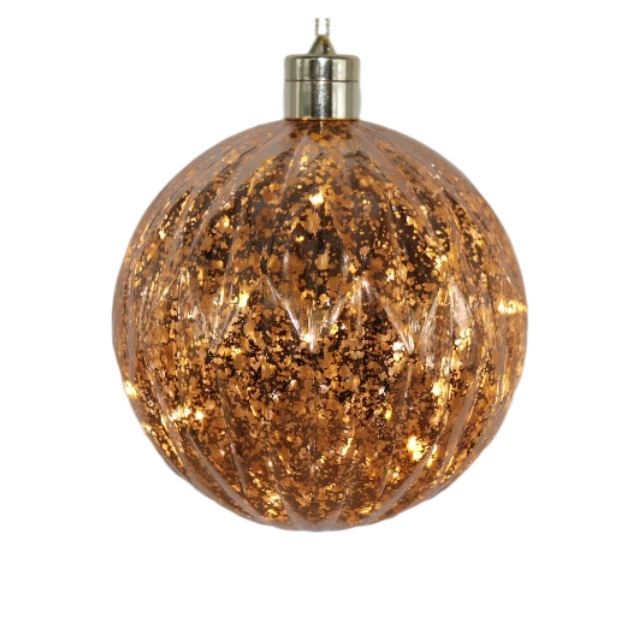 Customizable LED Light Glitter Ball Ornaments Christmas-Colored Plastic Hanging Decorative Balls Home Wedding Tree-Shaped Model