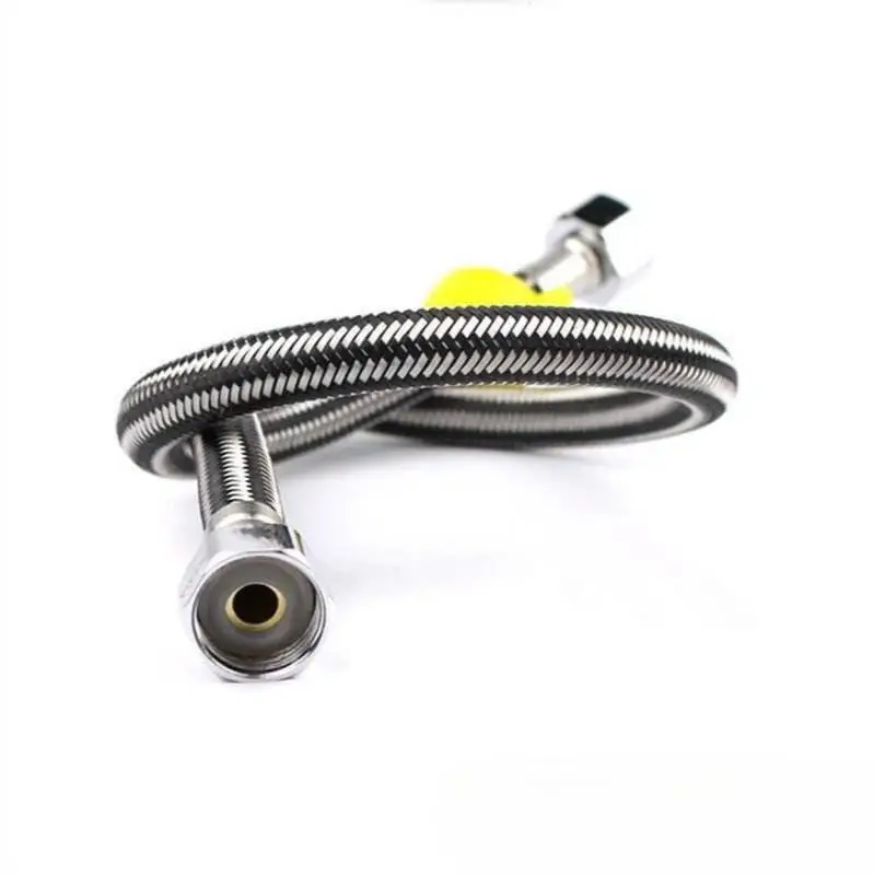 Double headed aluminum wire black wire mixed braided hose for water heater faucet inlet hose inlet and outlet braided hose