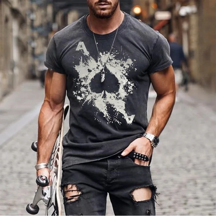 New Trend Cotton Male T-shirts Casual Men T Shirt Printed Funny Graphic Tshirt Mens T Shirts
