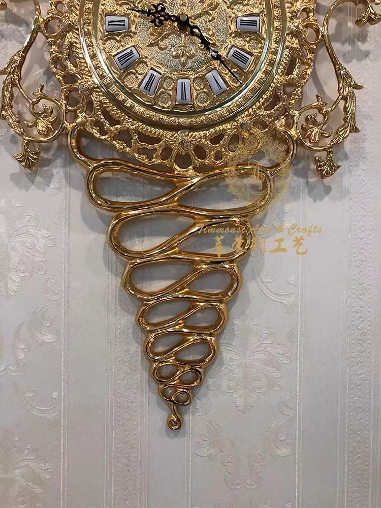 Luxury Wall Clock Home Decoration Antique Style Golden Copper Wall Clocks