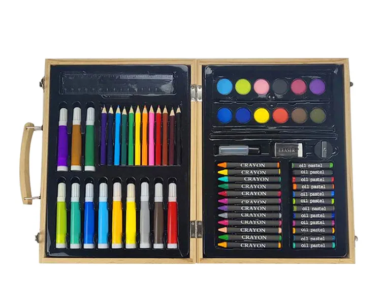 Набор деревянных канцелярских принадлежностей набор карандашей для рисования в деревянной коробке детей с пользовательским логотипом