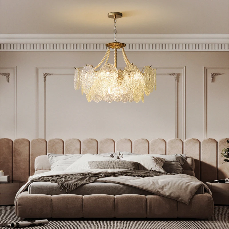 Multiple Types Classic Glass Hanging Lamps Elegant Art Glass Pendant Light for Living Room Bedroom Chandelier
