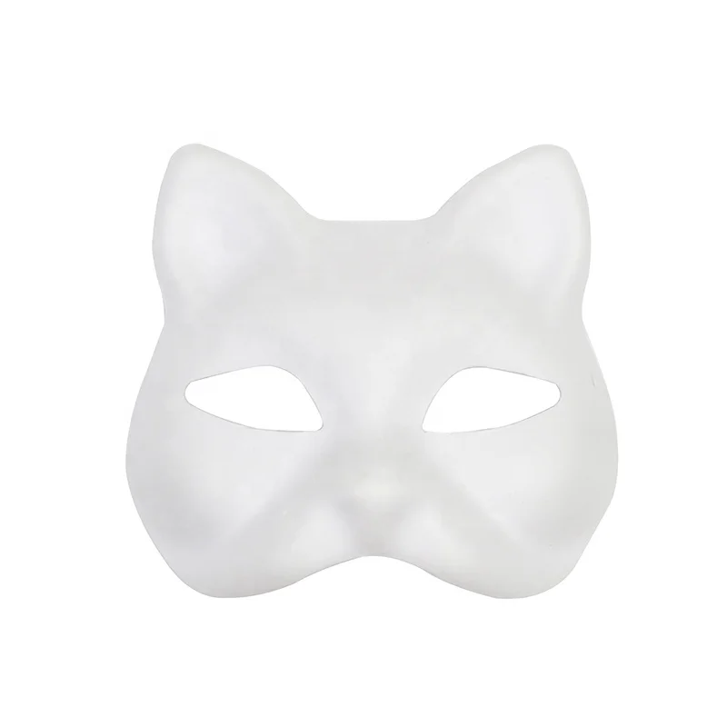 Custom Face Masks For Creative Free Design, White DIY Blank Paintable Mask Paper Pulp, Cosplay Masquerade Mask For Party