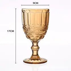 Aeofa two options Classic Hot Selling 300ml Wedding Unique Goblets Amber Wine Glasses Colored Glass Goblet for wedding