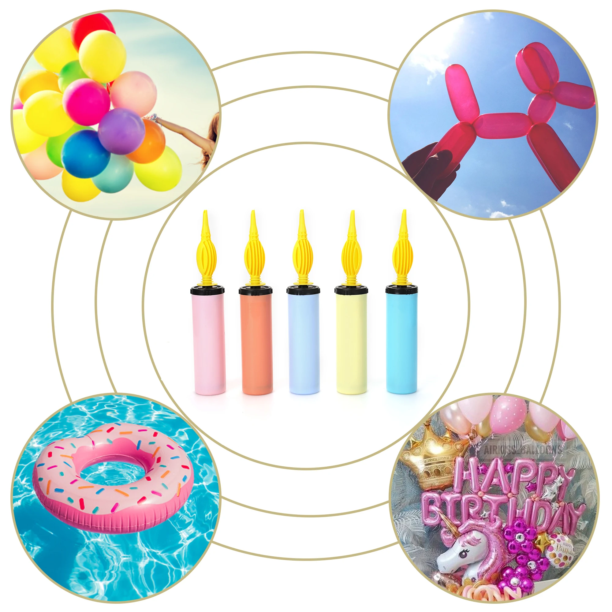 SPU-010h Plastic Acceptable Custom Balloon Pump Hand Double Action Balloon Air Pump Balloon Pump