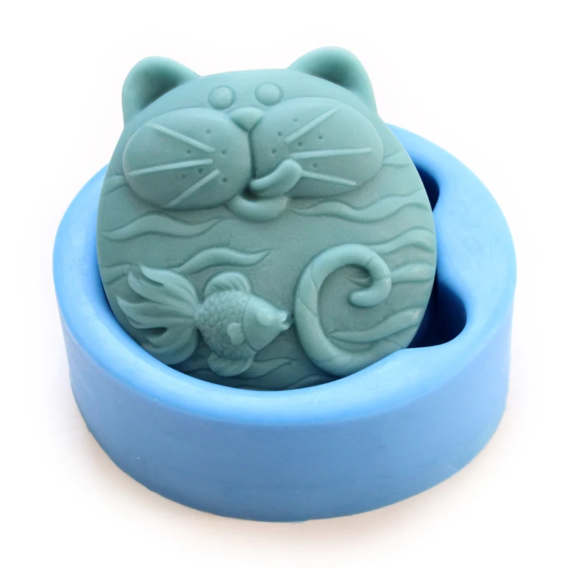 cat and fish soap molds silicone rubber Nicole R1256