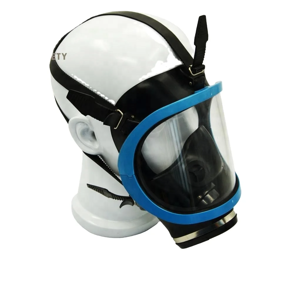 High Quality Blue Activated Carbon Filter Face Mask Respirator With PC Visor