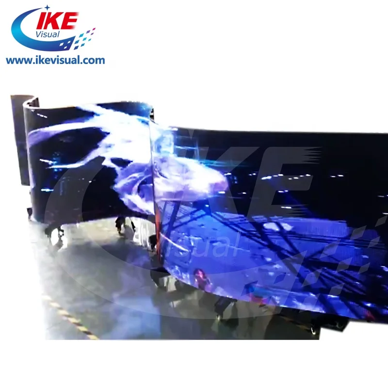 Светодиодный экран с подвижным гибким креативным эффектом, изгиб цилиндра круглой формы, светодиодный экран, завод