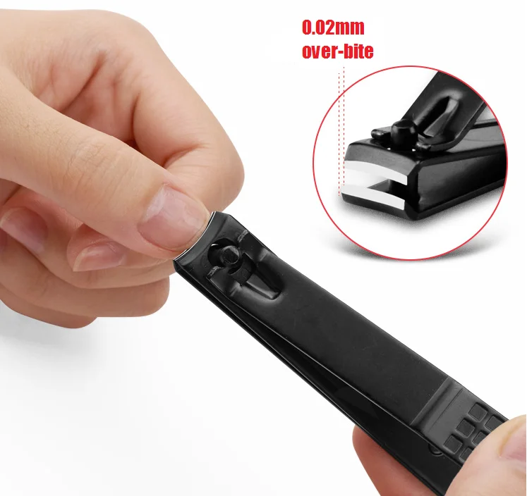 
2020 new black coated stainless steel 3 pieces nail clipper manicure pedicure set for thick toe nail 