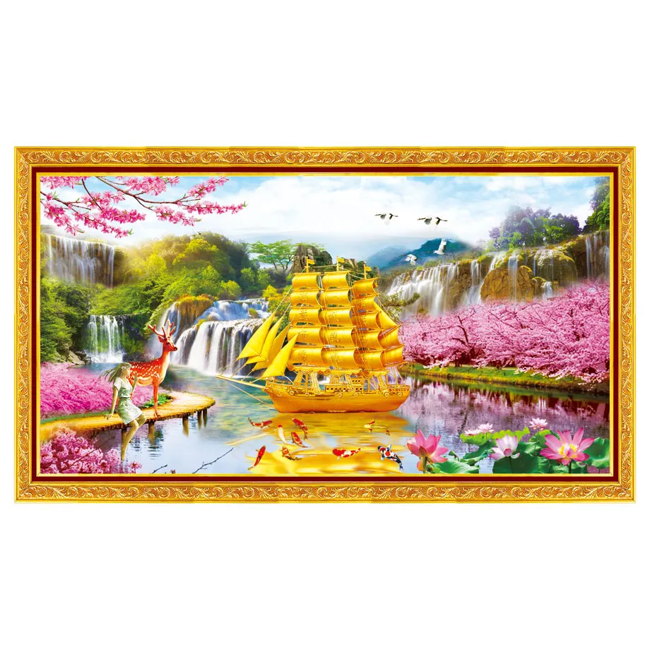 2022 High Quality Park Scenery Needlework 11CT Counted Cross Stitch Diy High Quality Thread Embroidery Kit Home Decor Sewing Han