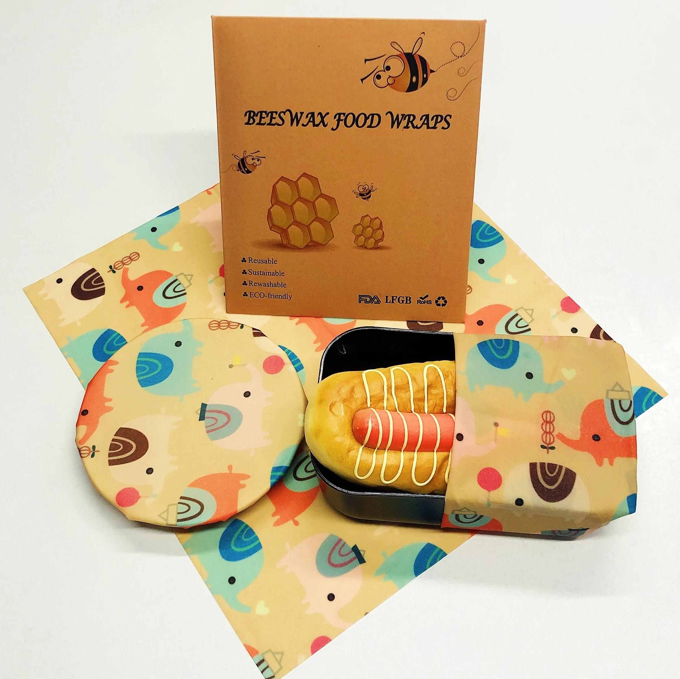  Eco Bee Wax Wrap Food Bowl Cover Fresh Preservation Storage