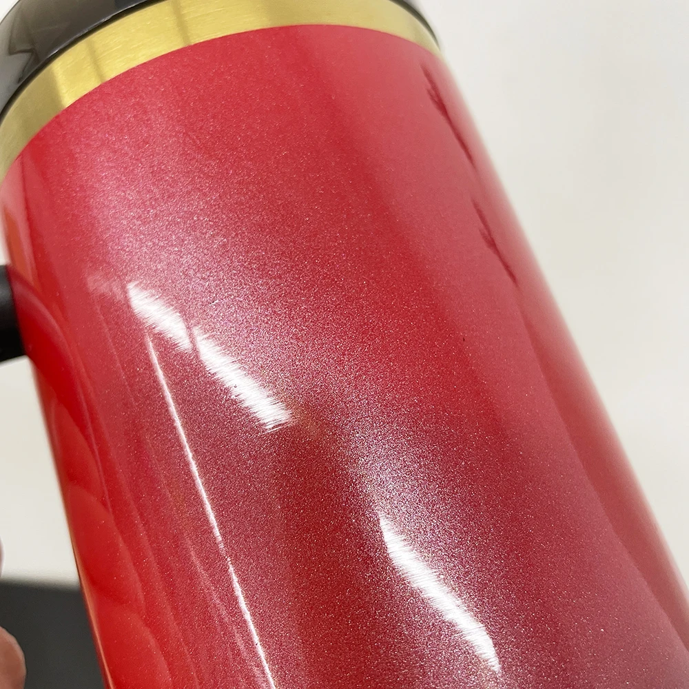 USA warehouse Double walled stainless steel 40oz H2.0 tumbler green ombre glitter gold plated tumbler for laser engrave