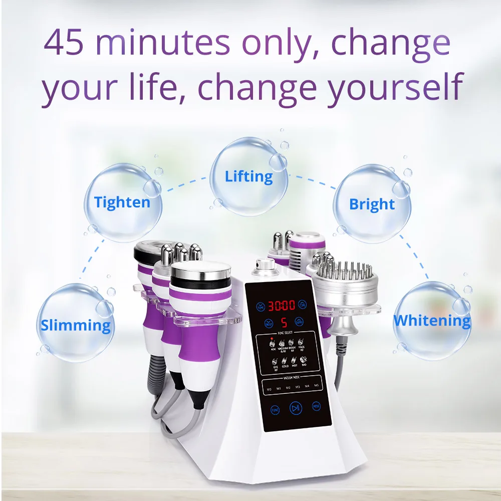 40K Cavisation Vacuum 3D RF Photon Micro Current Face & Body Slimming 7 in 1 Cavisation Machine