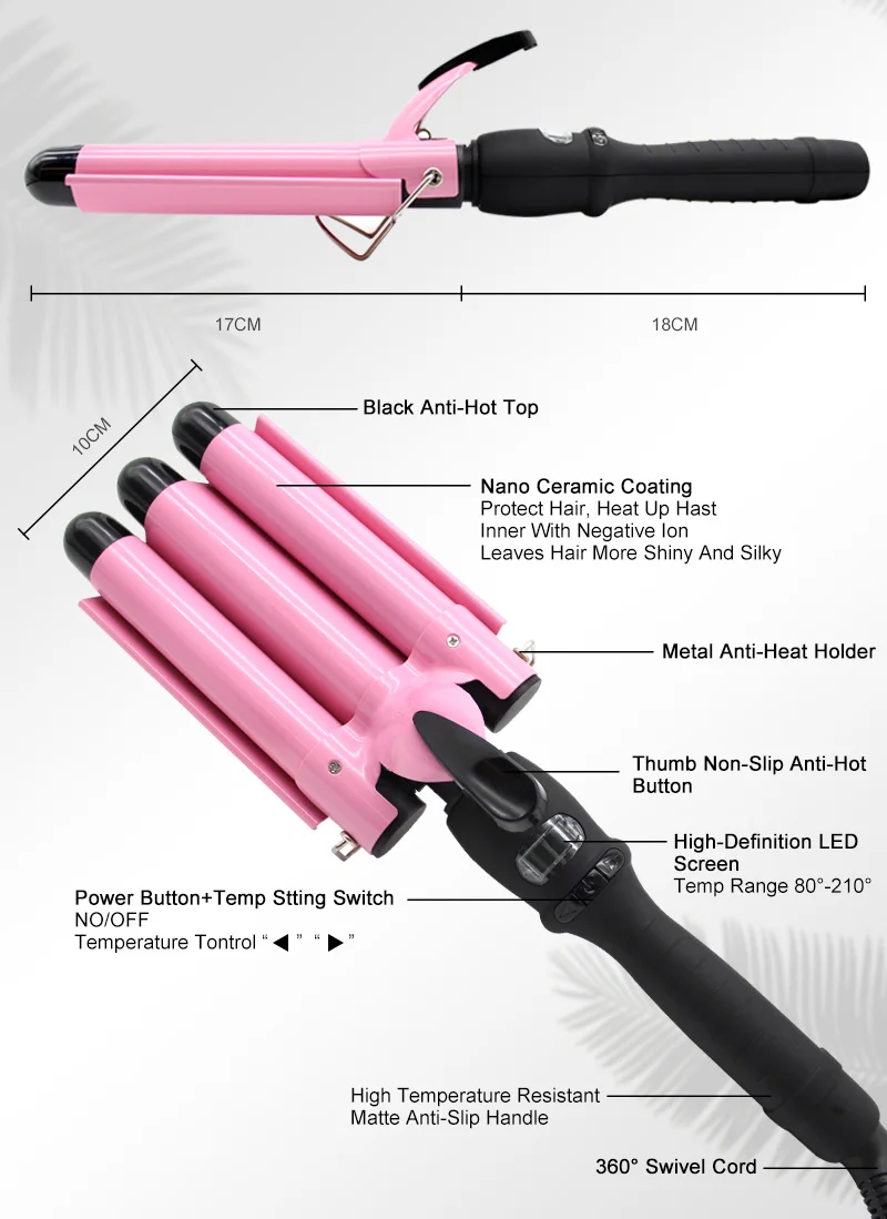 Top Styling Tool MINI Curling Iron Ceramic Triple, Equipment Hair Salon Woman Hair Tool MINI Curling Iron Hair Curler