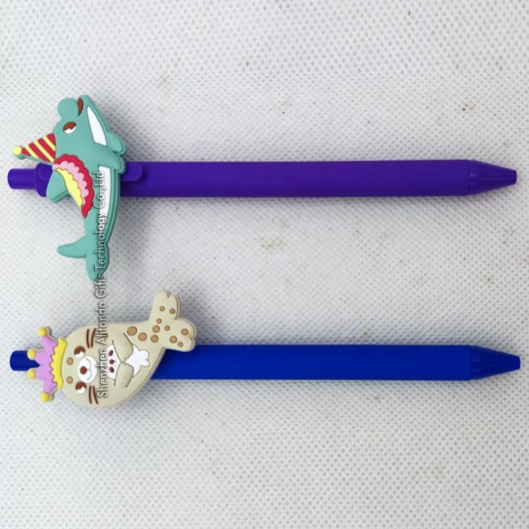 Cheap custom sea animal figure sea lion seal shape figure promotional gel pen ballpoint pens for aquarium souvenir gifts