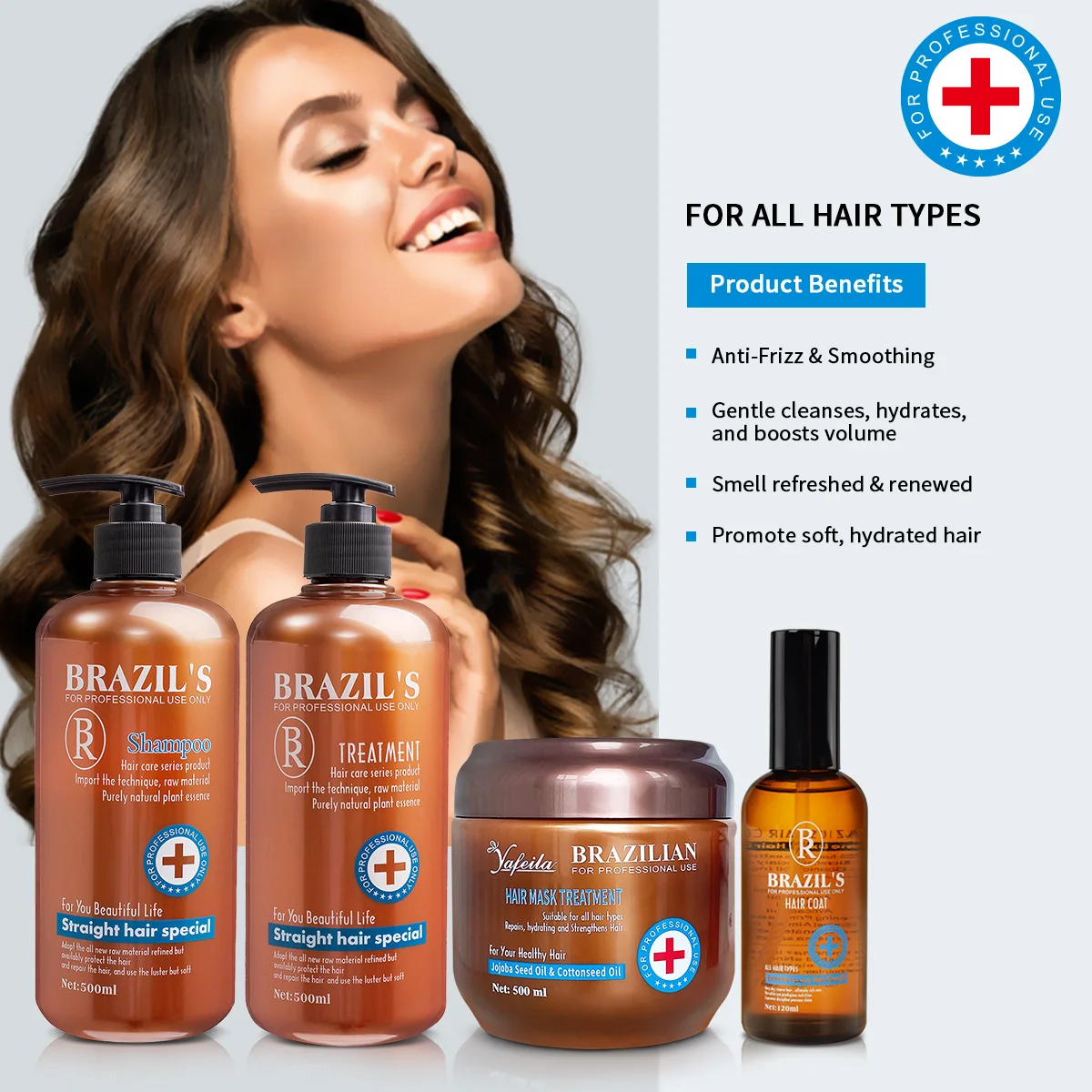 Private Label Clean Daily-Use Anti-Dandruff Shampoo Sulfate Free Shampoo and Conditioner Hair Mask and Serum