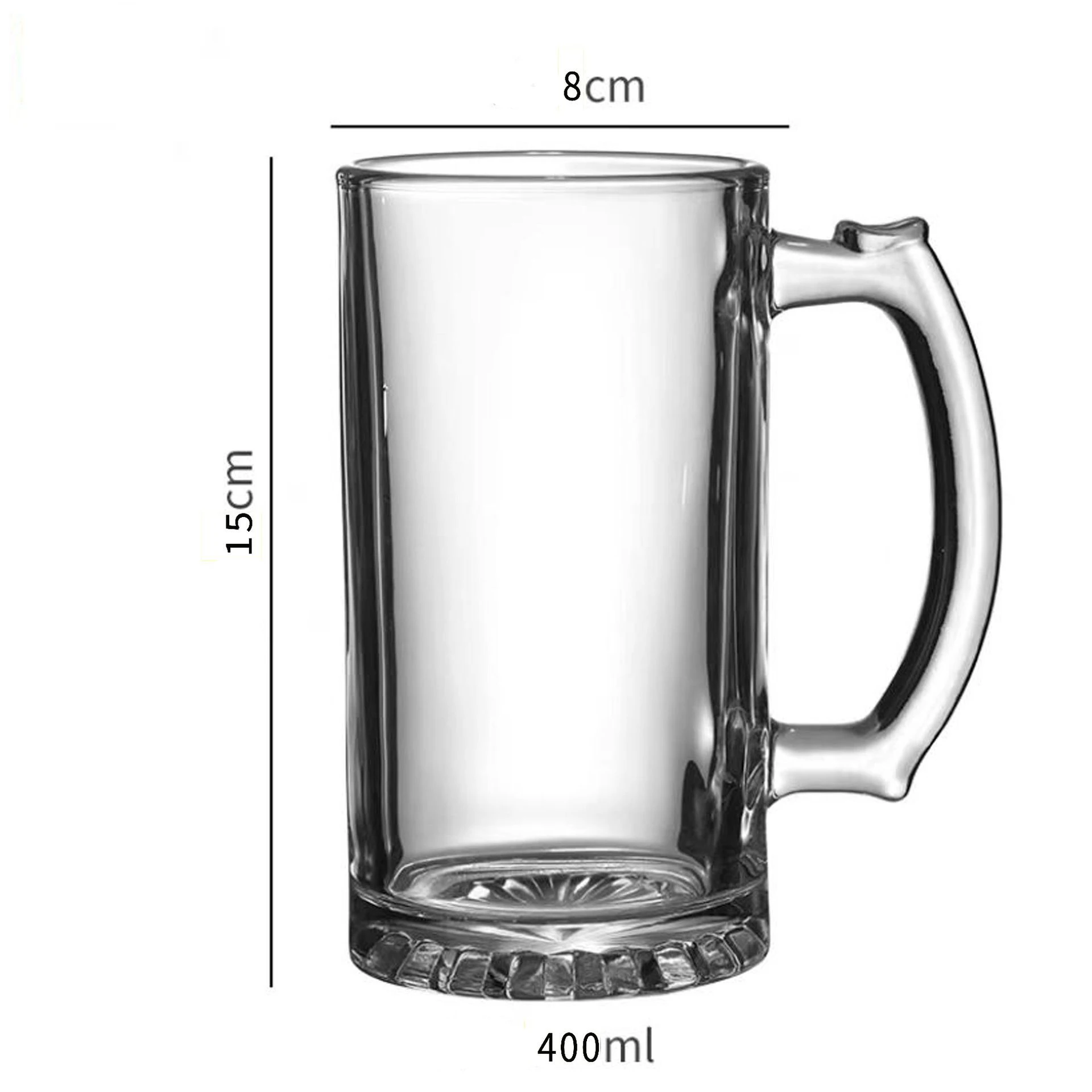 Glass Beer Mugs Set With Handles 14 OZ Beer Stein Mugs German Clear Large Tall Beer Glasses With Handle for Men