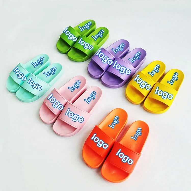 High Quality Custom Logo Flat Fabric Tape Ladies Slides Slipper Sandals Indoor women slippers