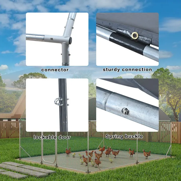 Outdoor Metal Small Animal Chicken Cat Duck Rabbit Hutch Playpen Large Hen