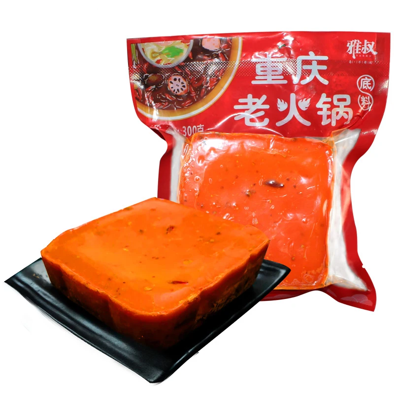 Chinese sichuan spicy hotpot soup base butter hotpot seasoning condiment famous food healthy