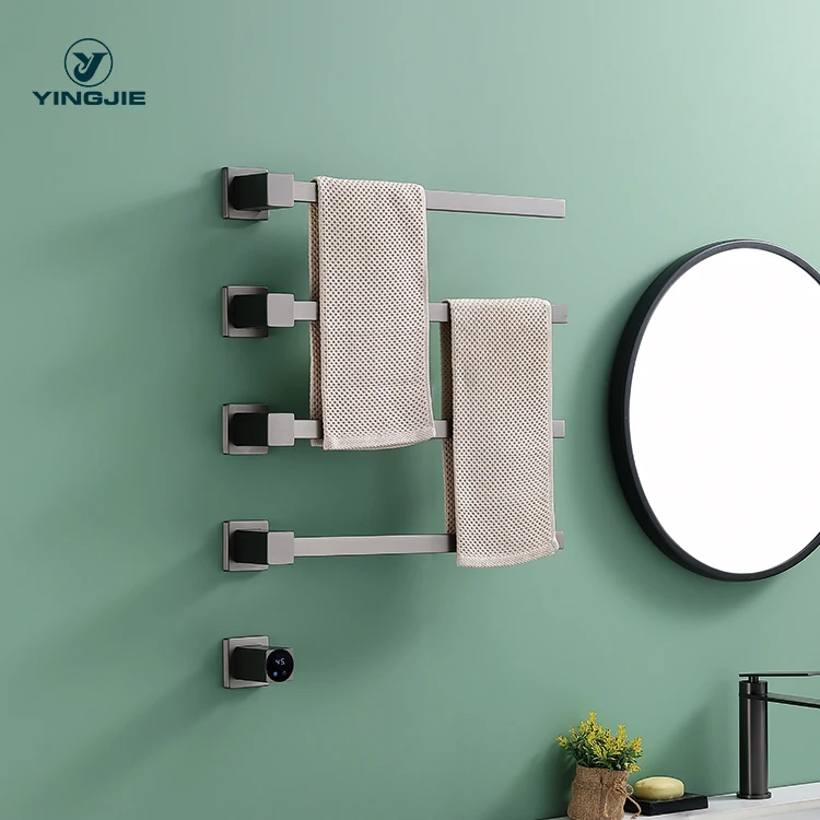 Electric Heated Towel Rail Smart Electric Towel Bathroom Cloth Screen Radiator Warm