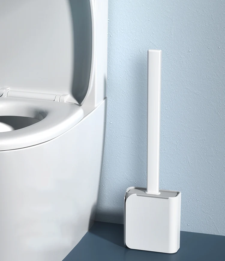 Cozihome TPR Toilet set Brush Head Soft Rubber Wall Hanging Long Handle Toilet Cleaning Brush