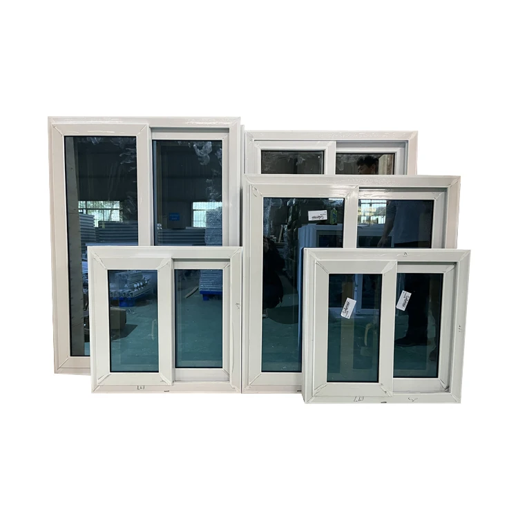 Latest PVC Plastic Frame White Color Sliding Glass windows Doors