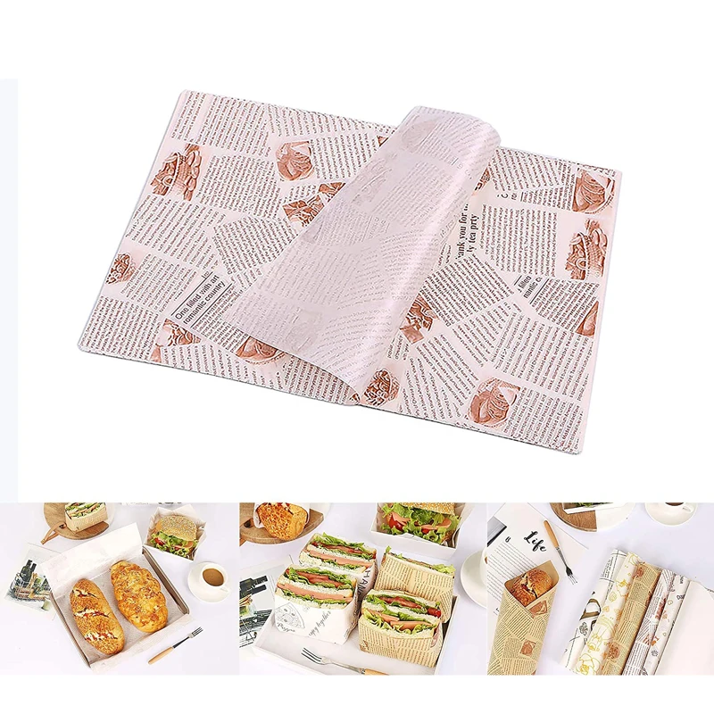 Disposable food grade plate pad tray sandwich hamburger fried chicken grease proof wrapping paper