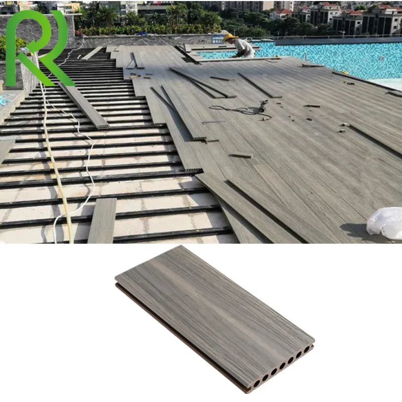 WPC Outdoor Composite Decking, Waterproof Swimming Pool Decking 140*25mm WPC Engineered Flooring