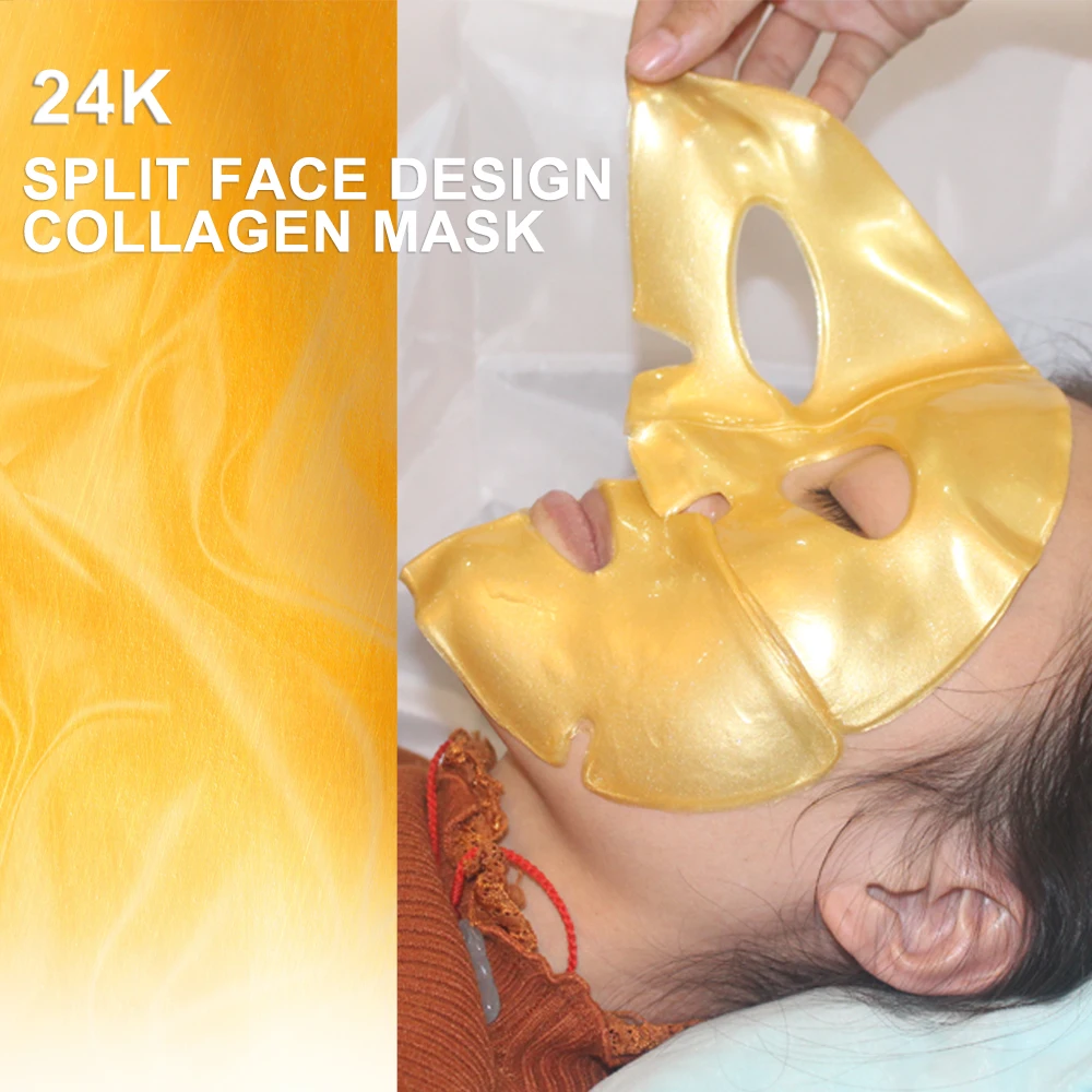 Hyaluronic Acid Vitamin C Disposable Beauty Brightening 24K Gold Collagen Crystal Facial Mask Products