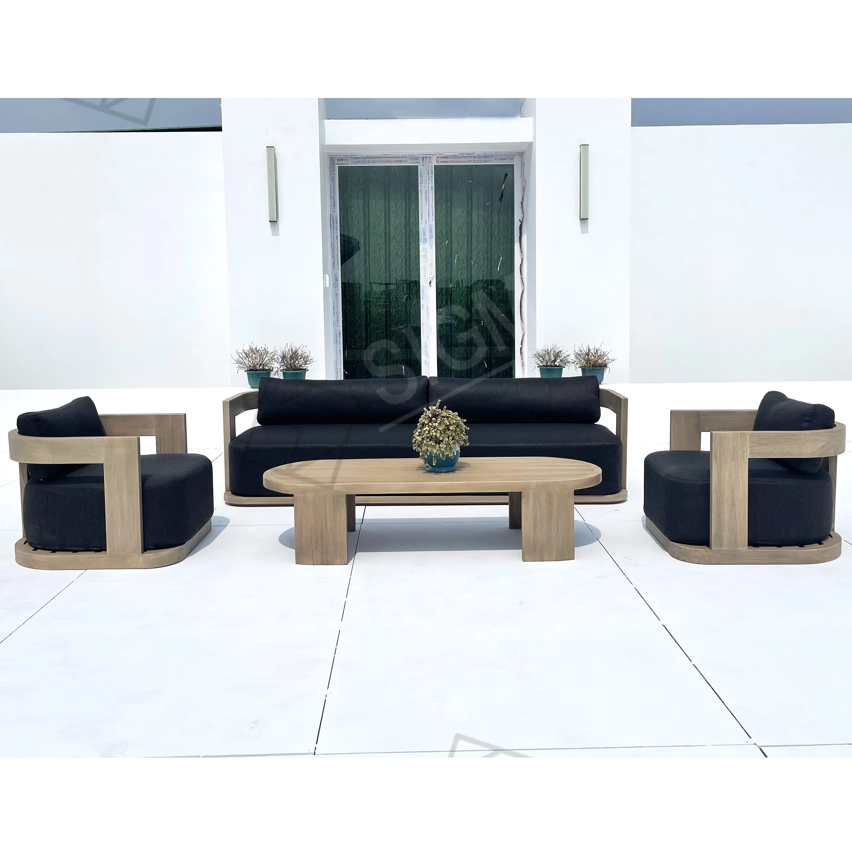 Hotel furniture single teak wood manufacturer outdoor sofa teak garden chairs