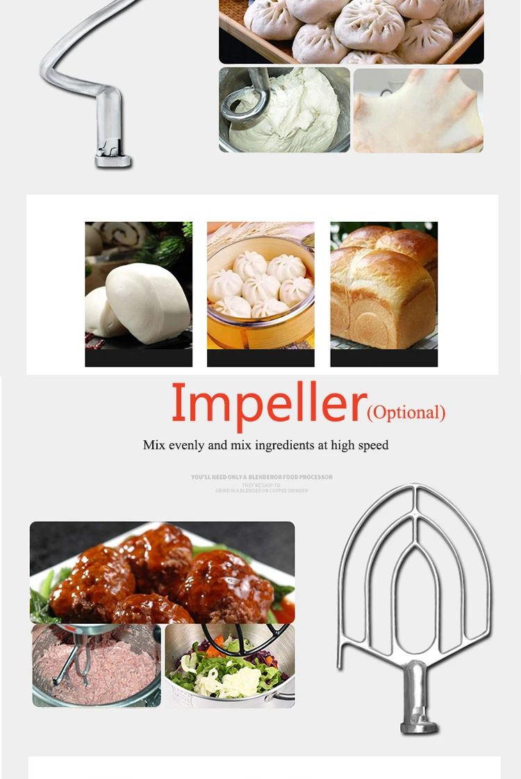 Industrial 10 15 20 25 30 40 50 60 70 80 Liters Stand Vertical Planetary Food Mixer Machine