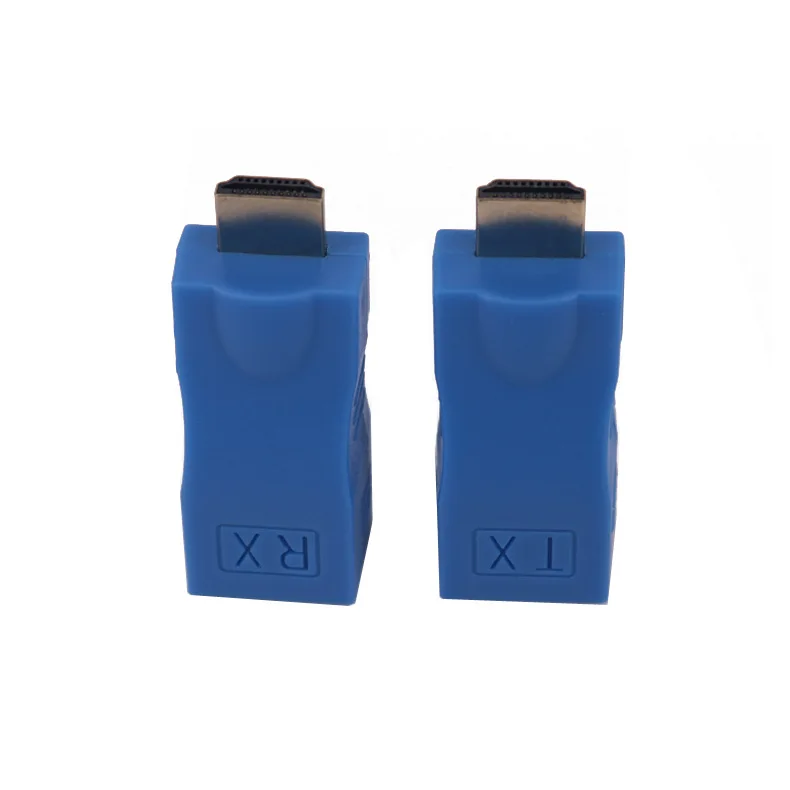 24k Gold Plated Hdmi To Rj45 Converter 30m Hdmi Male To Rj45 Female Amplification Transmitter Hdmi Extender By Cat-5e/6 Cable