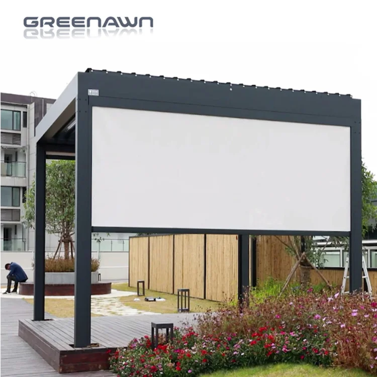 Custom Size Color Electric Retractable Screen Patio Outdoor Sunscreen Roller Blind Accessories