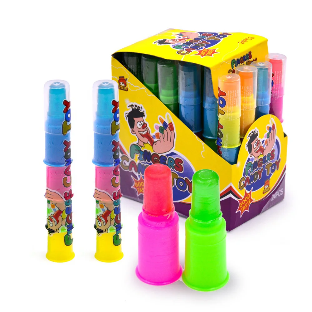 Sweet and sour good tasting fruity finger toy candy