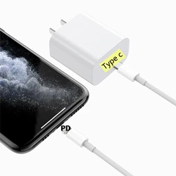 Wholesale Quick Charger Data Cable Usb C Phone Charger US Plug Pd 20w Wall Charger For Iphone