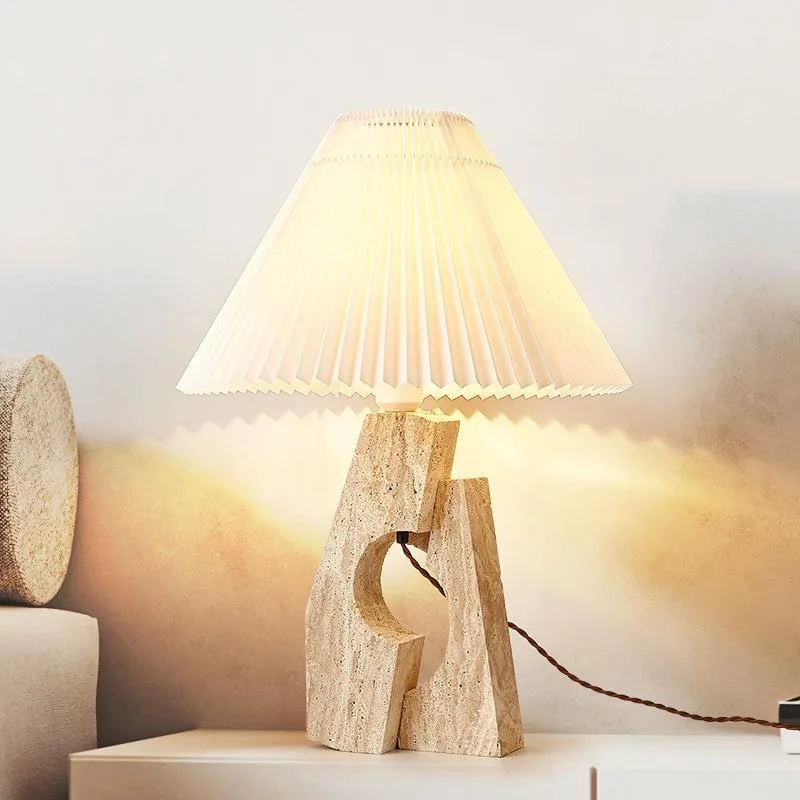 T4585 Travertine E27 lamp base art table designer desk lamp original design factory outlet.