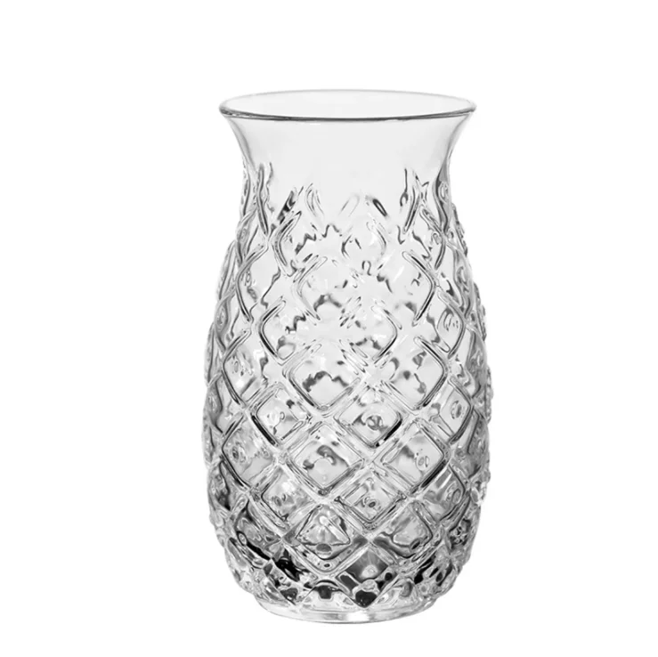Embossed Pineapple Glasses, Drink Cups for Juice Cocktail Whisky Bar Party, Summer Vintage Clear Drinking Carafe Gift