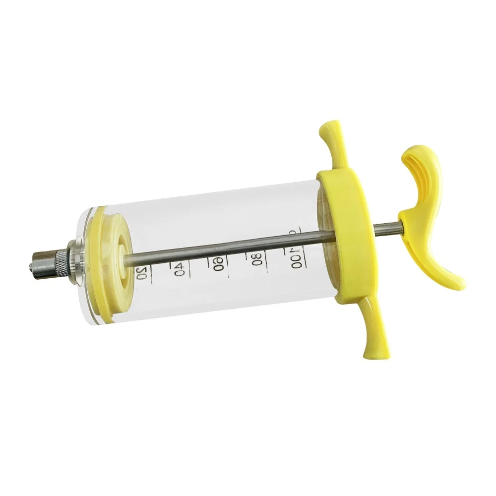 KD308 большой ствол 100cc пластиковый стальной замок для крупного рогатого скота шприц пистолет