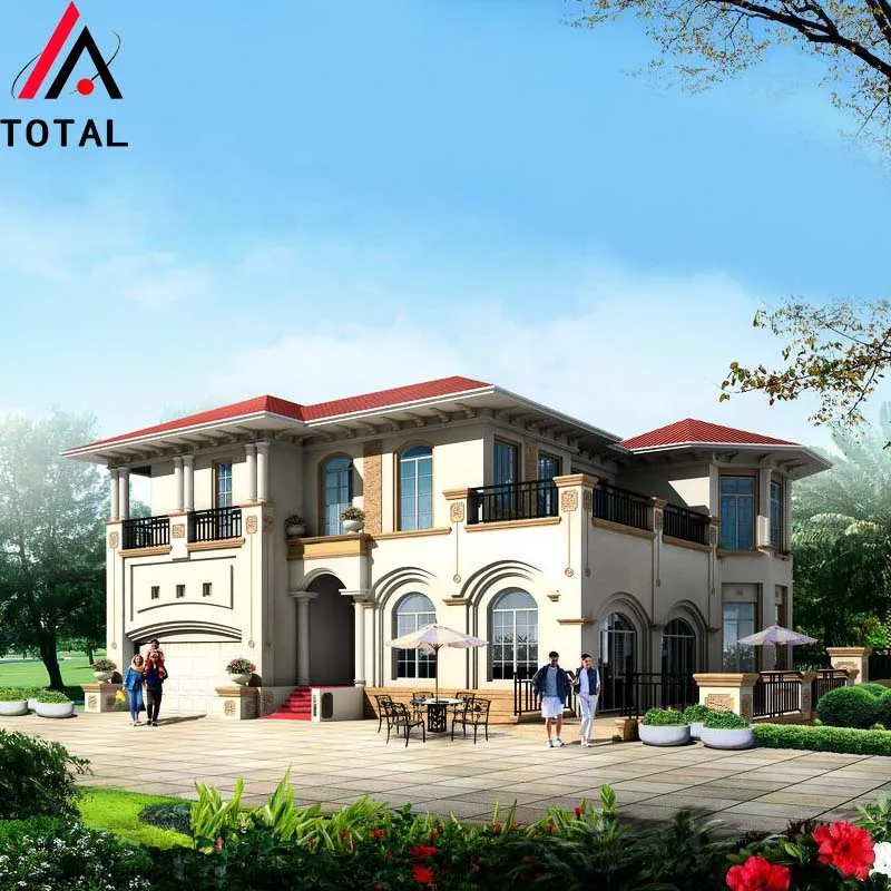 2019 New Design Customized luxury light steel structure villa passive prefab modern house