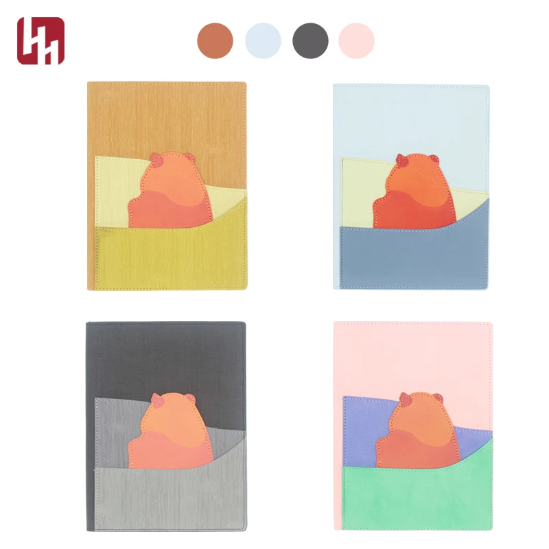 Notebook Binder Folder Loose Leaf Macaron Color Planner Business Hot Sale Portable A5 A6 PU School Journal Wholesale Leather