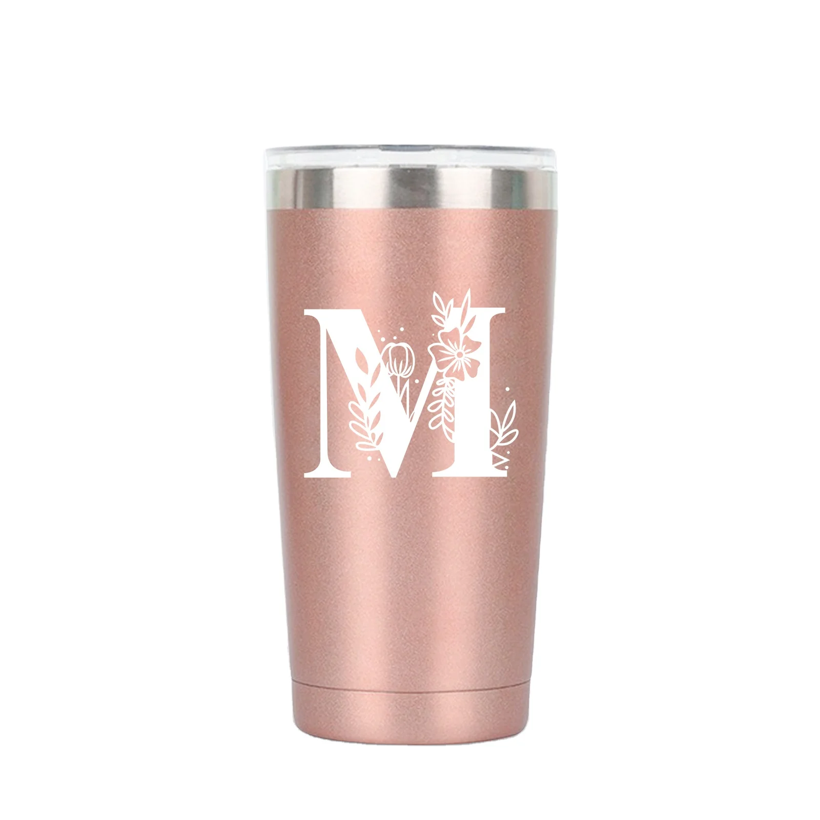 Hot Sale 20oz Stainless Steel Tumblers Letter Printing Double Wall Vacuum Cup Rose Cold Wine Beer Travel Insulated Tumbler
